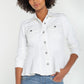 Fit and Flare Trucker Jacket - Bright White - She Chester