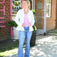 Fit and Flare Trucker Jacket - Bright White - She Chester