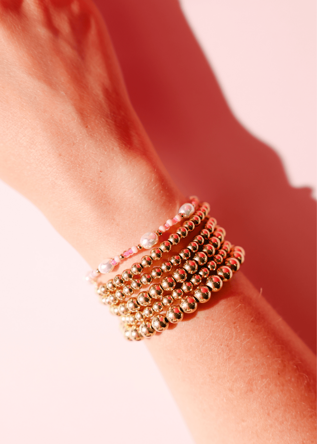 Flamingo Sprinkle Pearl Bracelet: Standard 6.75 inch - She Chester