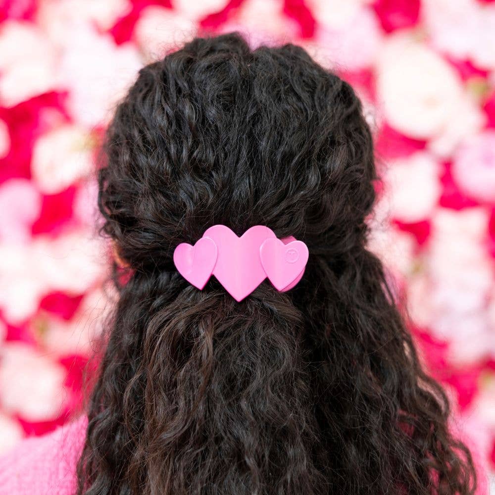 Flat Hair Clip | Small | Pink Heart to Heart - She Chester