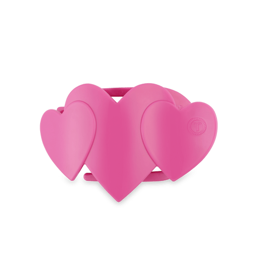 Flat Hair Clip | Small | Pink Heart to Heart - She Chester