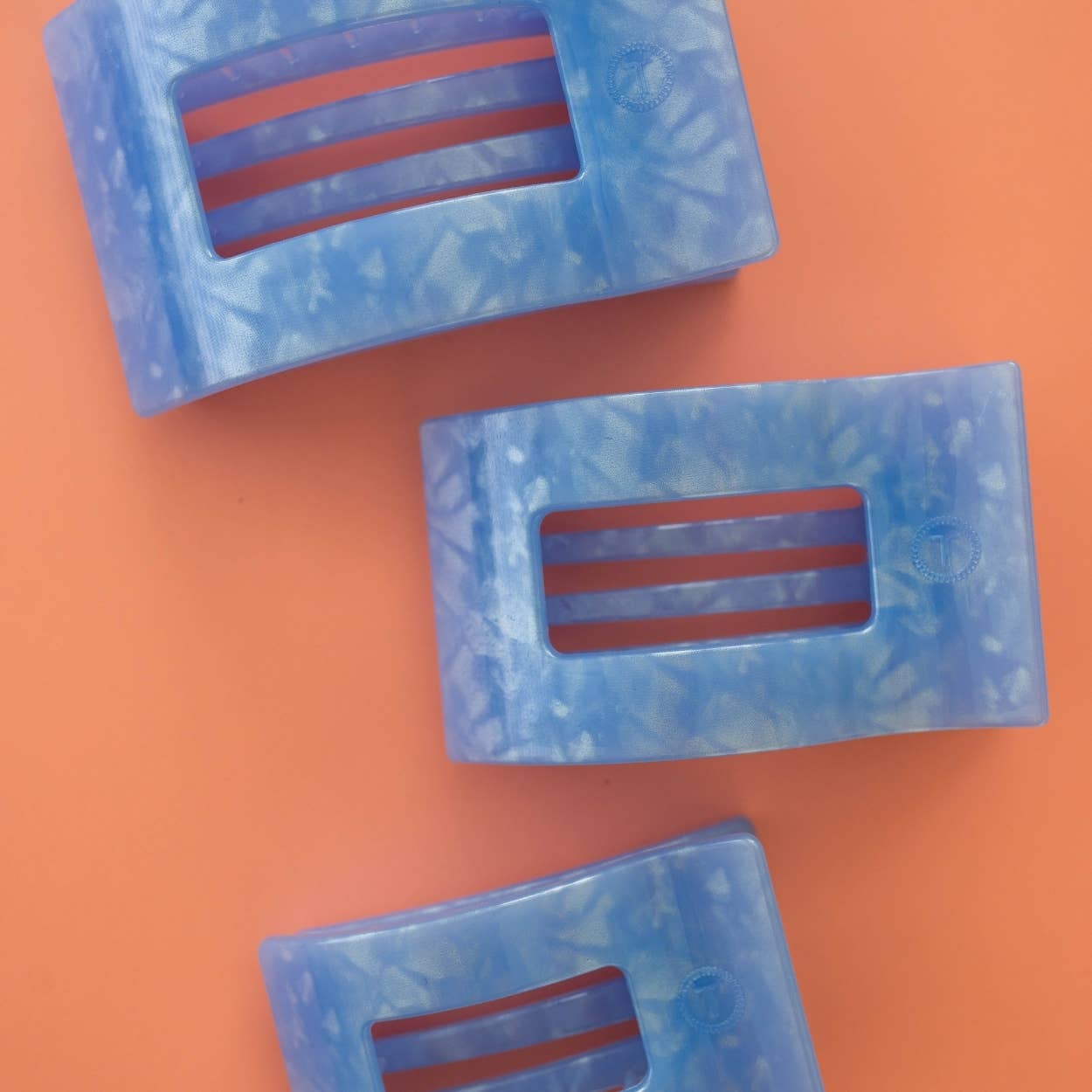 Flat Rectangle Hair Clip | Large | Blue Lagoon - She Chester