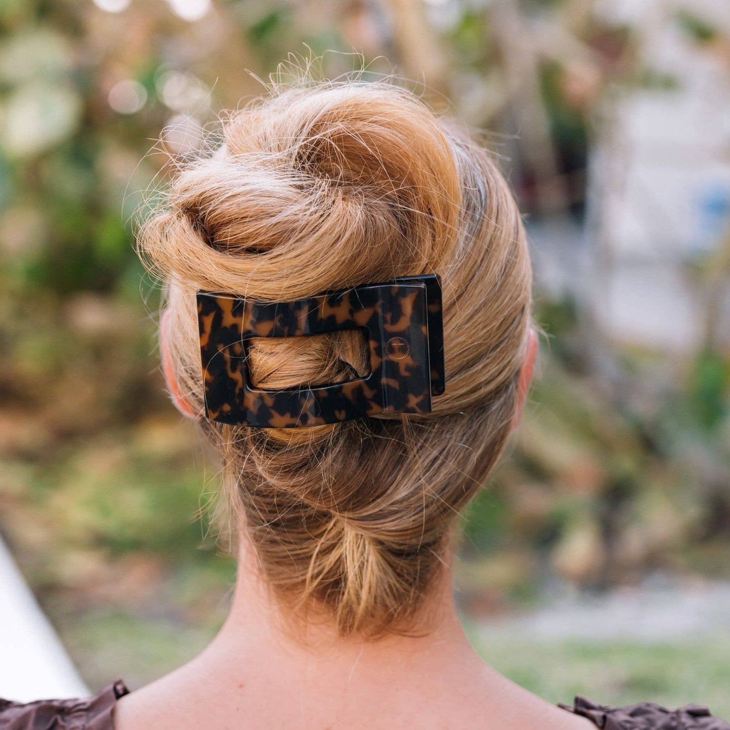 Flat Rectangle Hair Clip | Large | Tortoise - She Chester