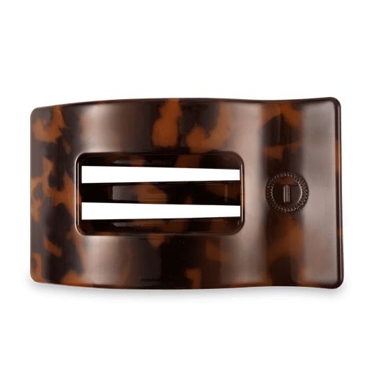 Flat Rectangle Hair Clip | Large | Tortoise - She Chester