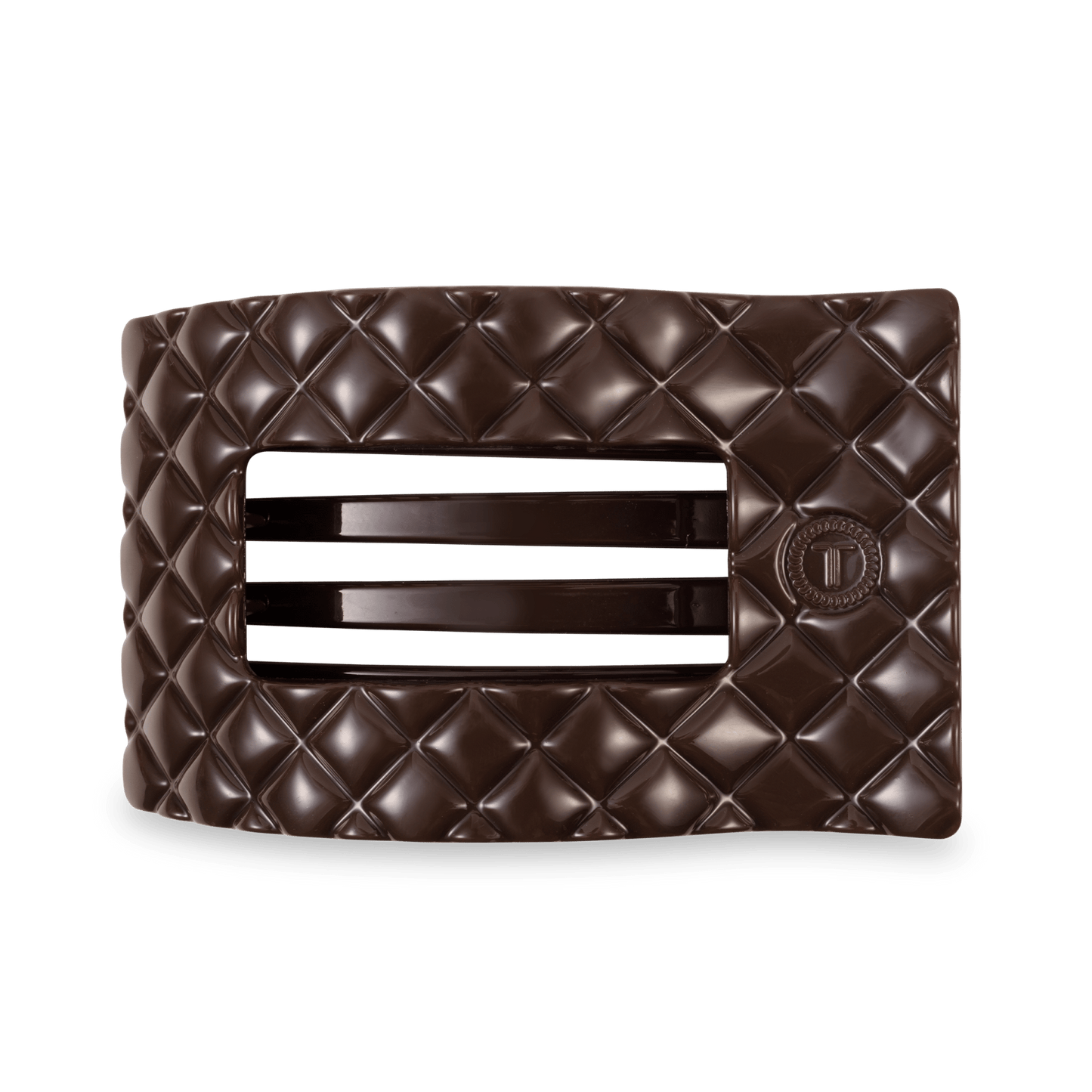 Flat Rectangle Hair Clip | Large | Truly Taupe Quilted - She Chester