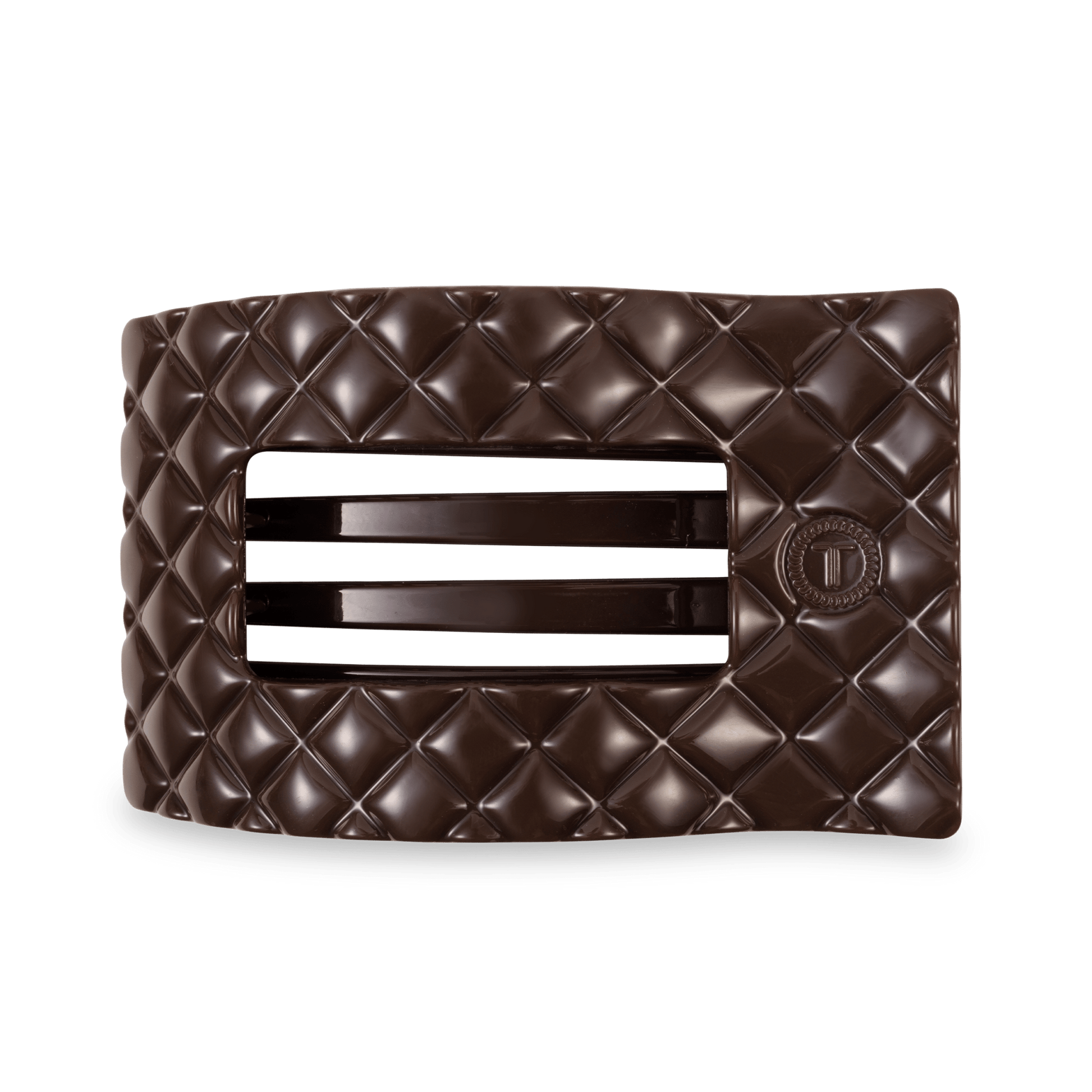 Flat Rectangle Hair Clip | Large | Truly Taupe Quilted - She Chester