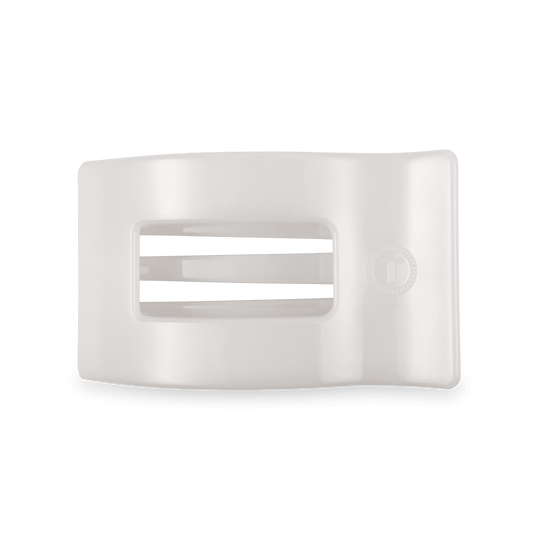 Flat Rectangle Hair Clip | Medium | Coconut White - She Chester