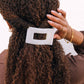 Flat Rectangle Hair Clip | Medium | Coconut White - She Chester