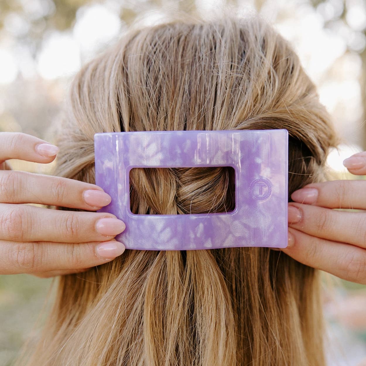 Flat Rectangle Hair Clip | Medium | Lavender Mist - She Chester