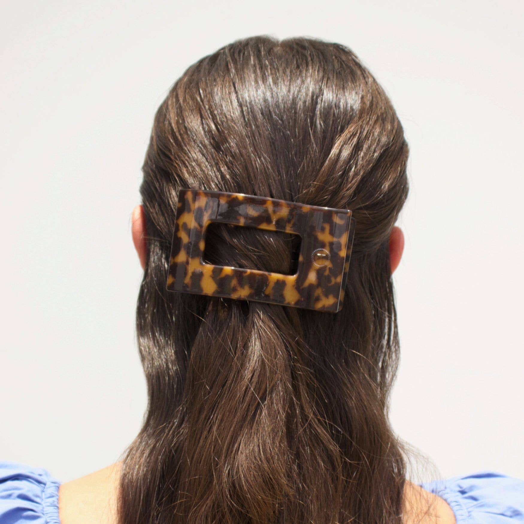 Flat Rectangle Hair Clip | Medium | Tortoise - She Chester