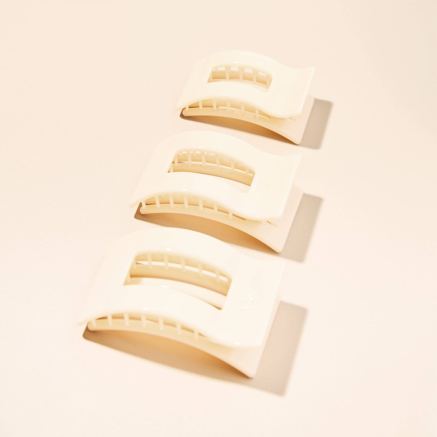 Flat Rectangle Hair Clip | Small | Almond Beige - She Chester