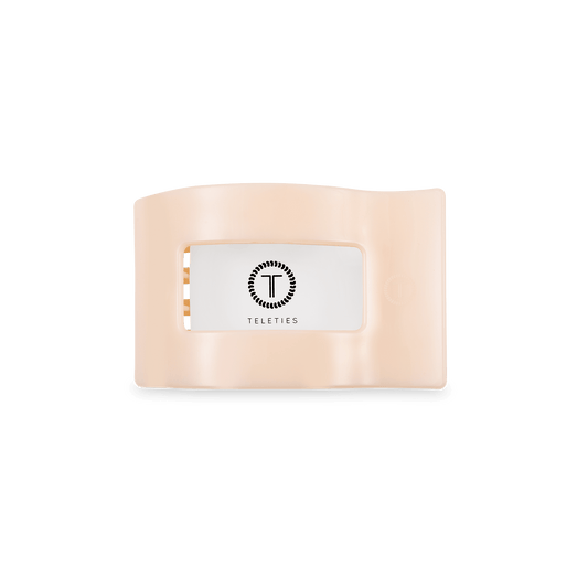 Flat Rectangle Hair Clip | Small | Almond Beige - She Chester