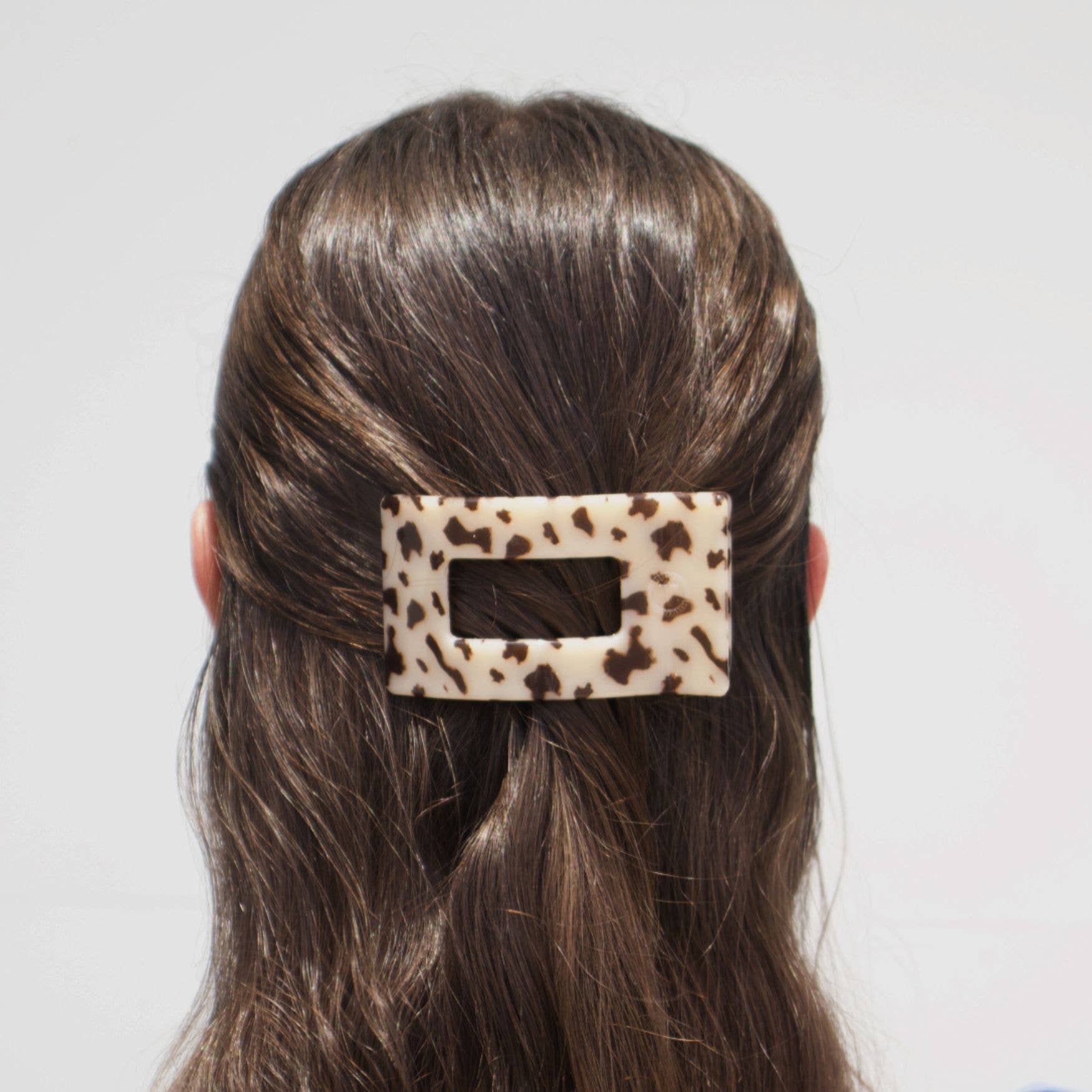 Flat Rectangle Hair Clip | Small | Blonde Tortoise - She Chester