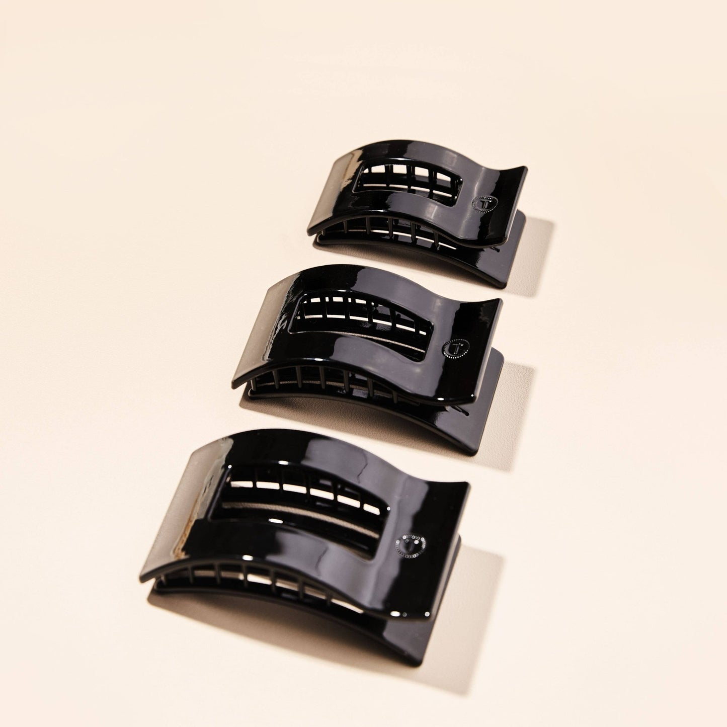Flat Rectangle Hair Clip | Small | Jet Black - She Chester