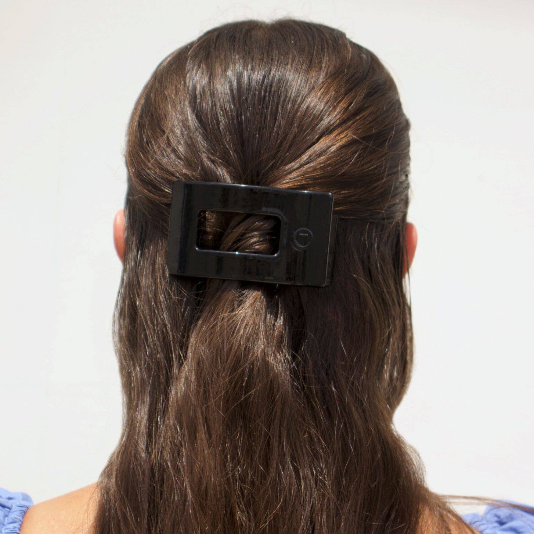 Flat Rectangle Hair Clip | Small | Jet Black - She Chester