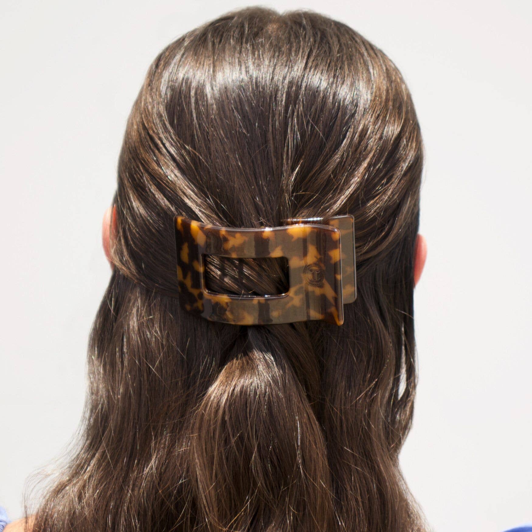Flat Rectangle Hair Clip | Small | Tortoise - She Chester