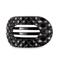 Flat Round Hair Clip | Large | Jet Black Quilted - She Chester