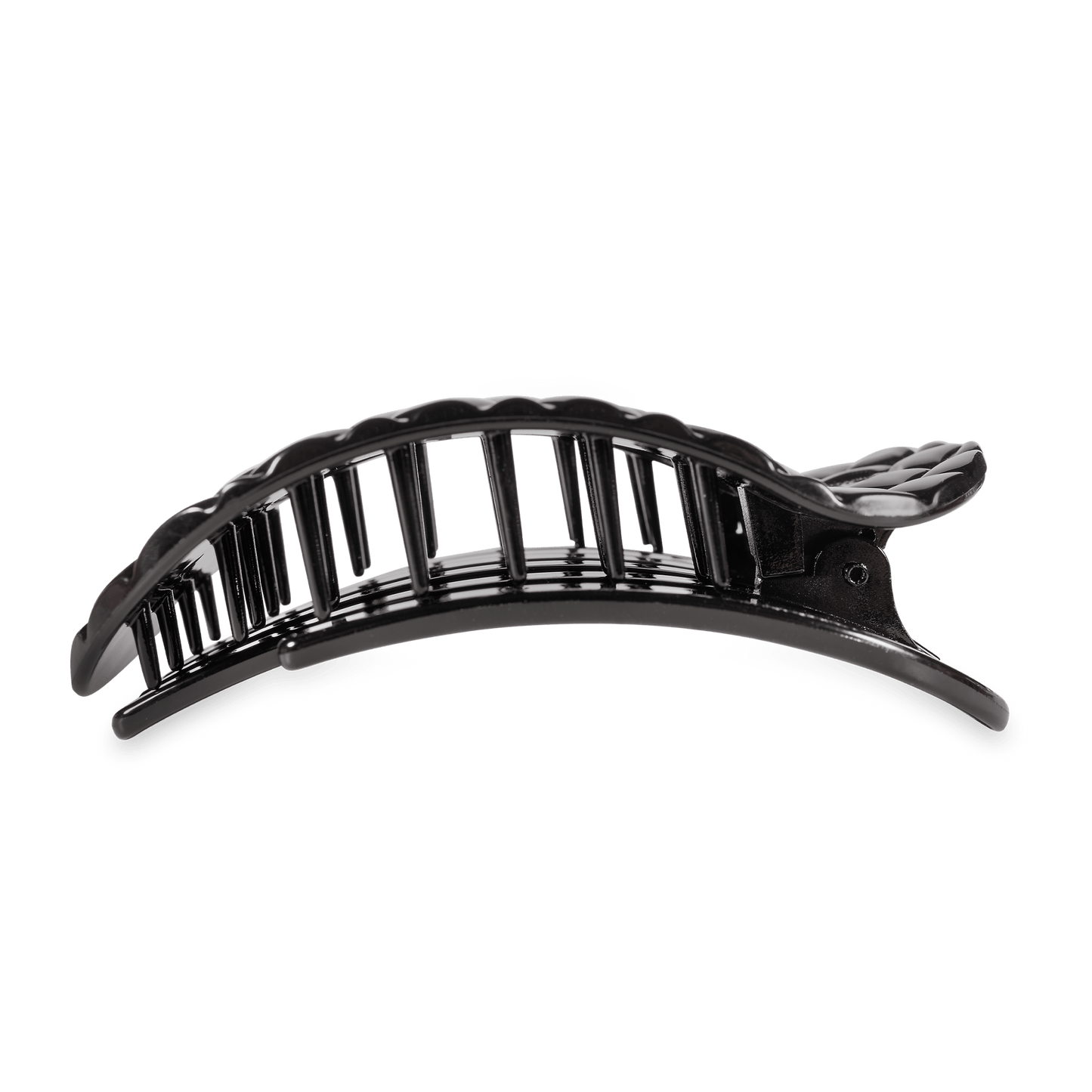 Flat Round Hair Clip | Large | Jet Black Quilted - She Chester