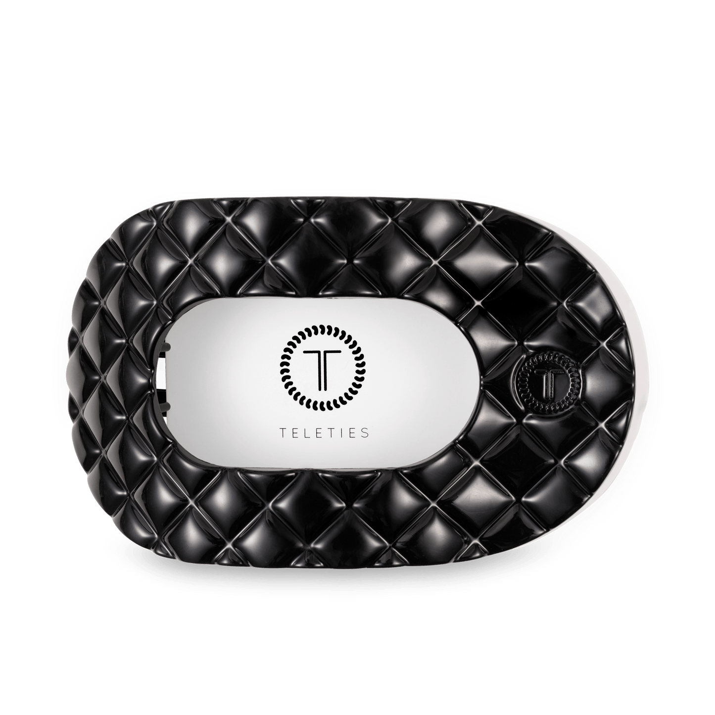 Flat Round Hair Clip | Large | Jet Black Quilted - She Chester