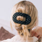 Flat Round Hair Clip | Large | Jet Black Quilted - She Chester