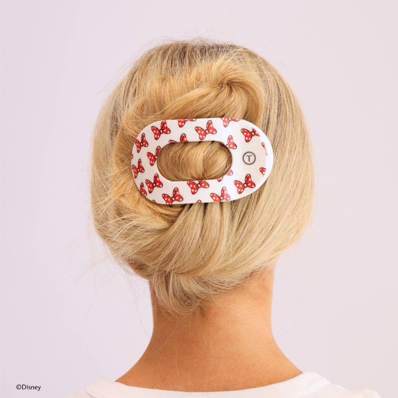 Flat Round Hair Clip | Large | Minnie Mouse Loves Her Bows! - She Chester