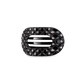 Flat Round Hair Clip | Small | Jet Black Quilted - She Chester