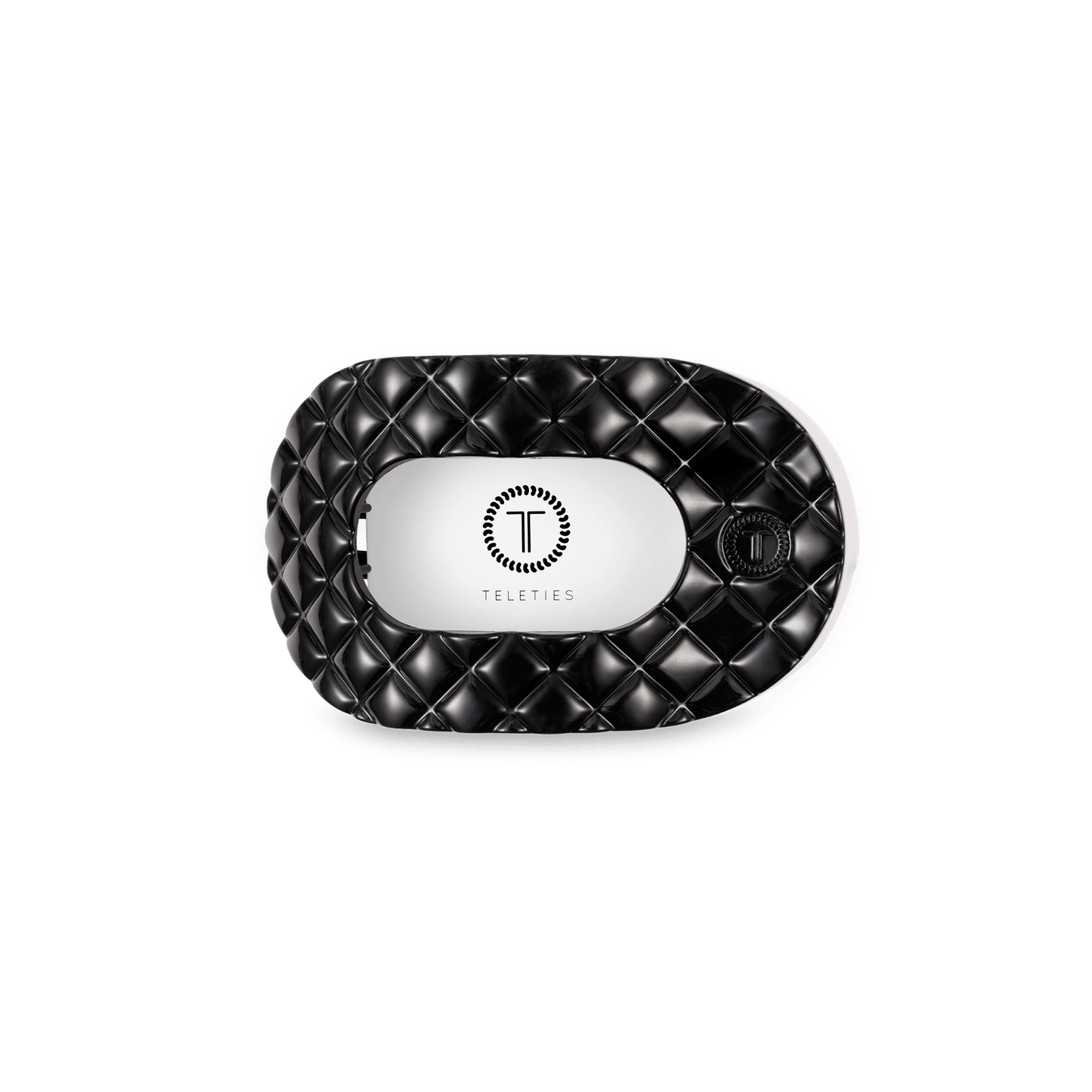 Flat Round Hair Clip | Small | Jet Black Quilted - She Chester