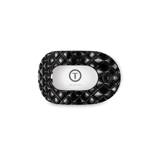 Flat Round Hair Clip | Small | Jet Black Quilted - She Chester