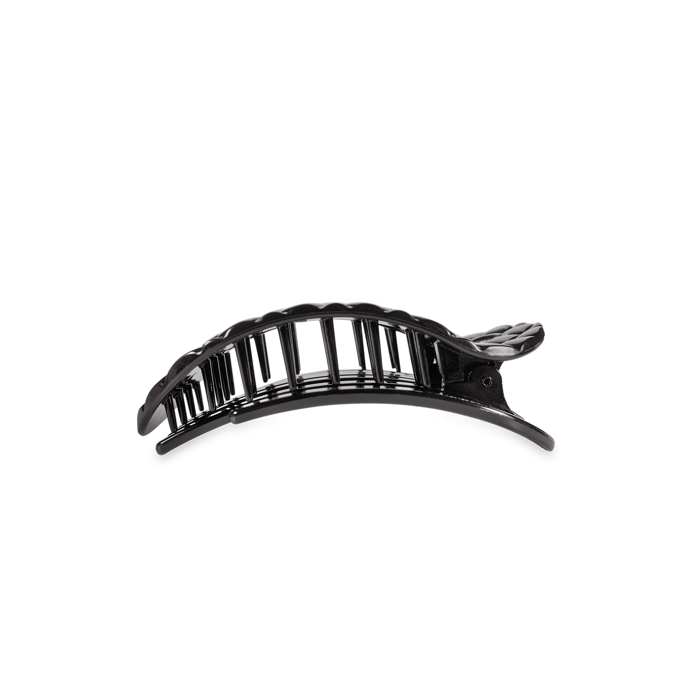 Flat Round Hair Clip | Small | Jet Black Quilted - She Chester