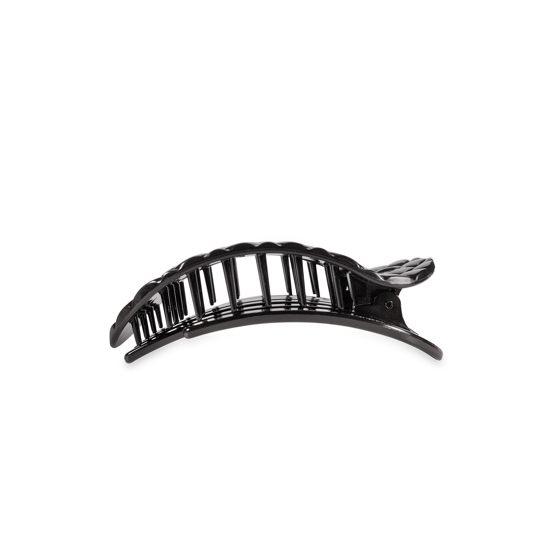 Flat Round Hair Clip | Small | Jet Black Quilted - She Chester