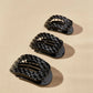 Flat Round Hair Clip | Small | Jet Black Quilted - She Chester