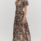 Floral Chocolate Tiered Maxi Dress - She Chester
