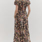 Floral Chocolate Tiered Maxi Dress - She Chester