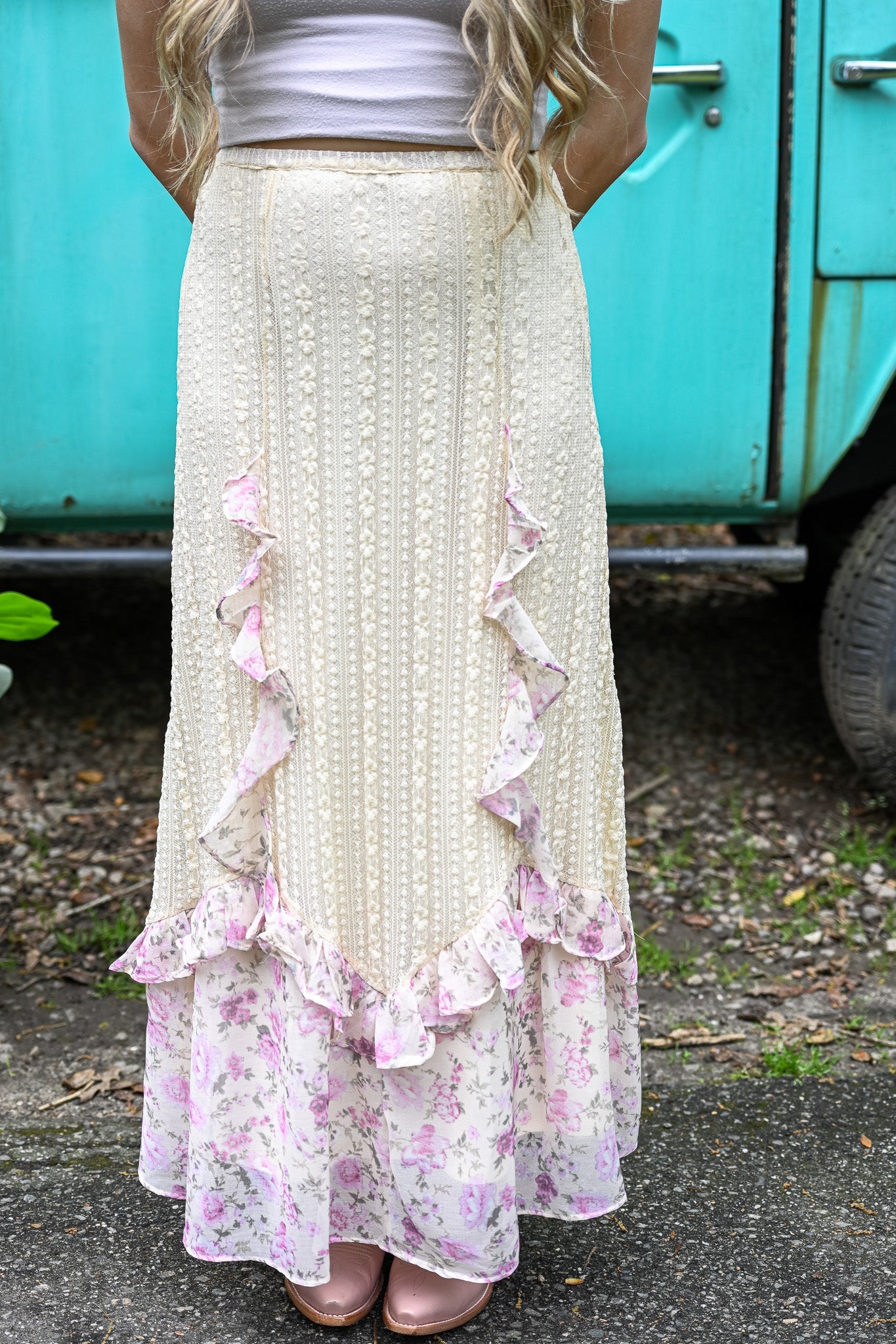 Floral Lace Maxi Skirt - She Chester