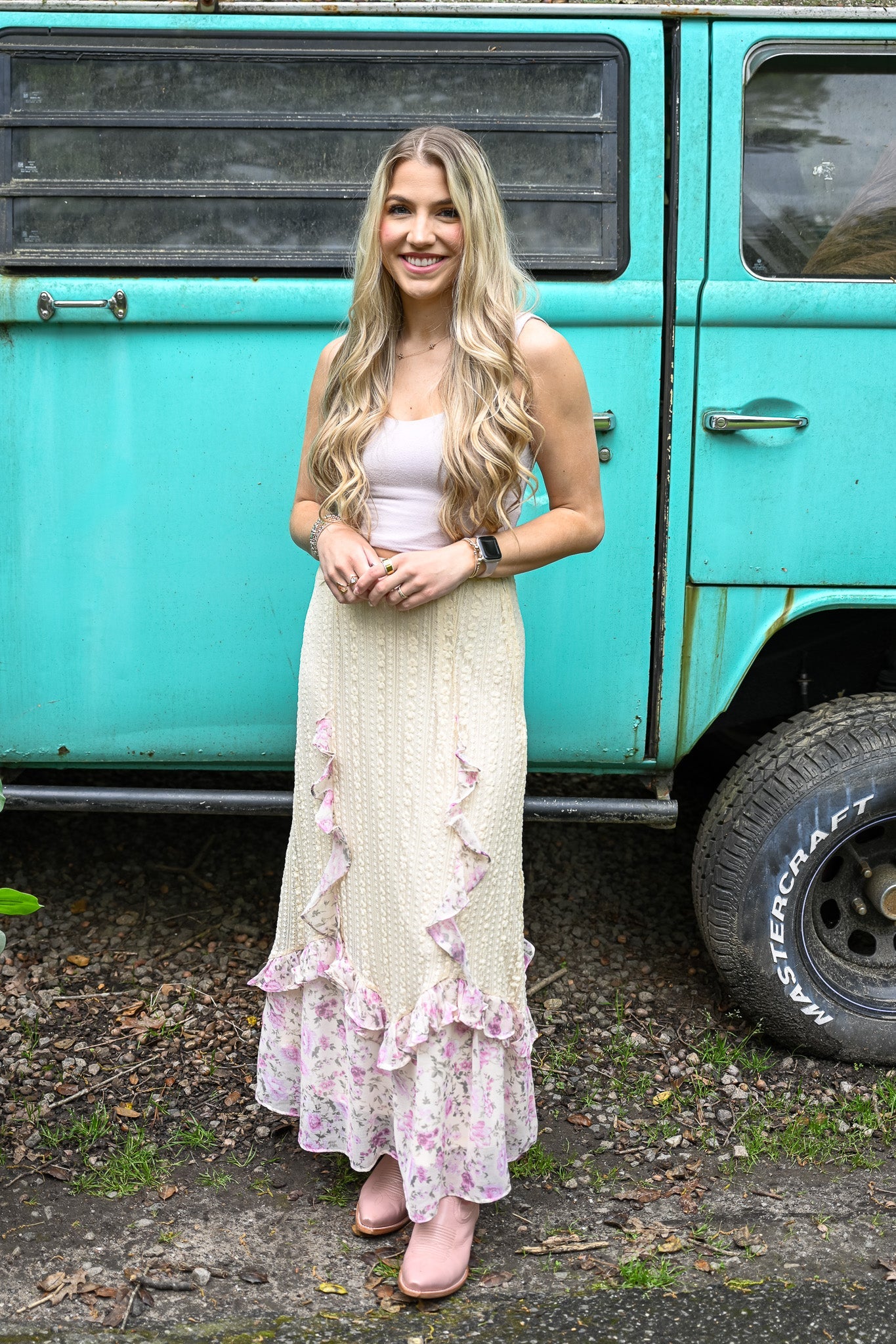 Floral Lace Maxi Skirt - She Chester