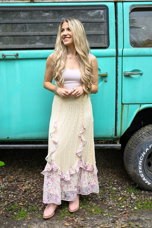 Floral Lace Maxi Skirt - She Chester