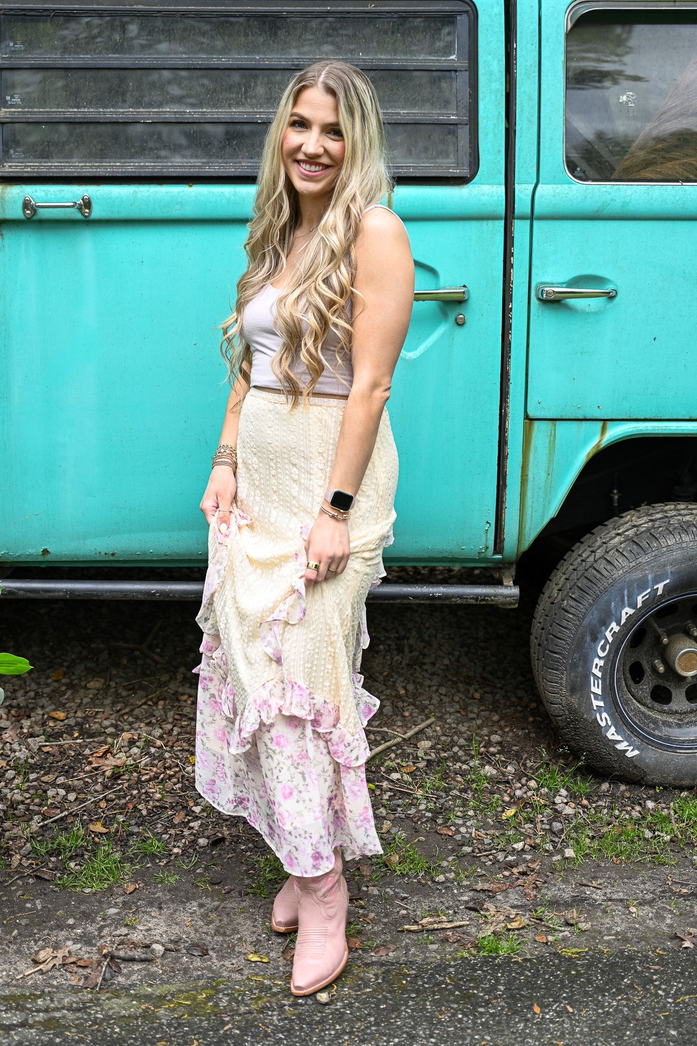 Floral Lace Maxi Skirt - She Chester