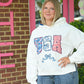 Floral Patchwork USA Hoodie - She Chester
