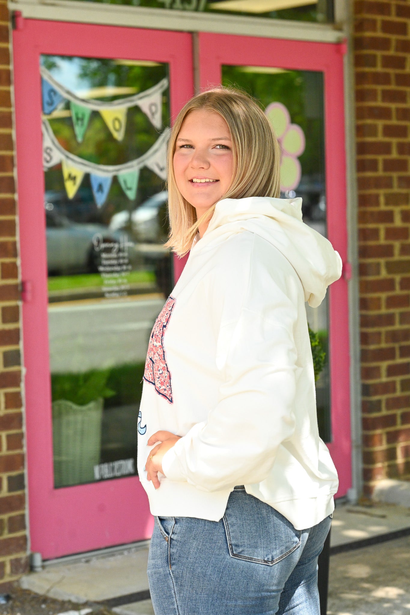 Floral Patchwork USA Hoodie - She Chester