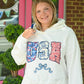 Floral Patchwork USA Hoodie - She Chester