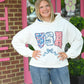 Floral Patchwork USA Hoodie - She Chester