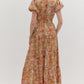 Floral Terra Cotta Tiered Maxi Dress - She Chester