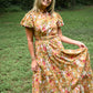 Floral Terra Cotta Tiered Maxi Dress - She Chester