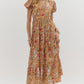 Floral Terra Cotta Tiered Maxi Dress - She Chester