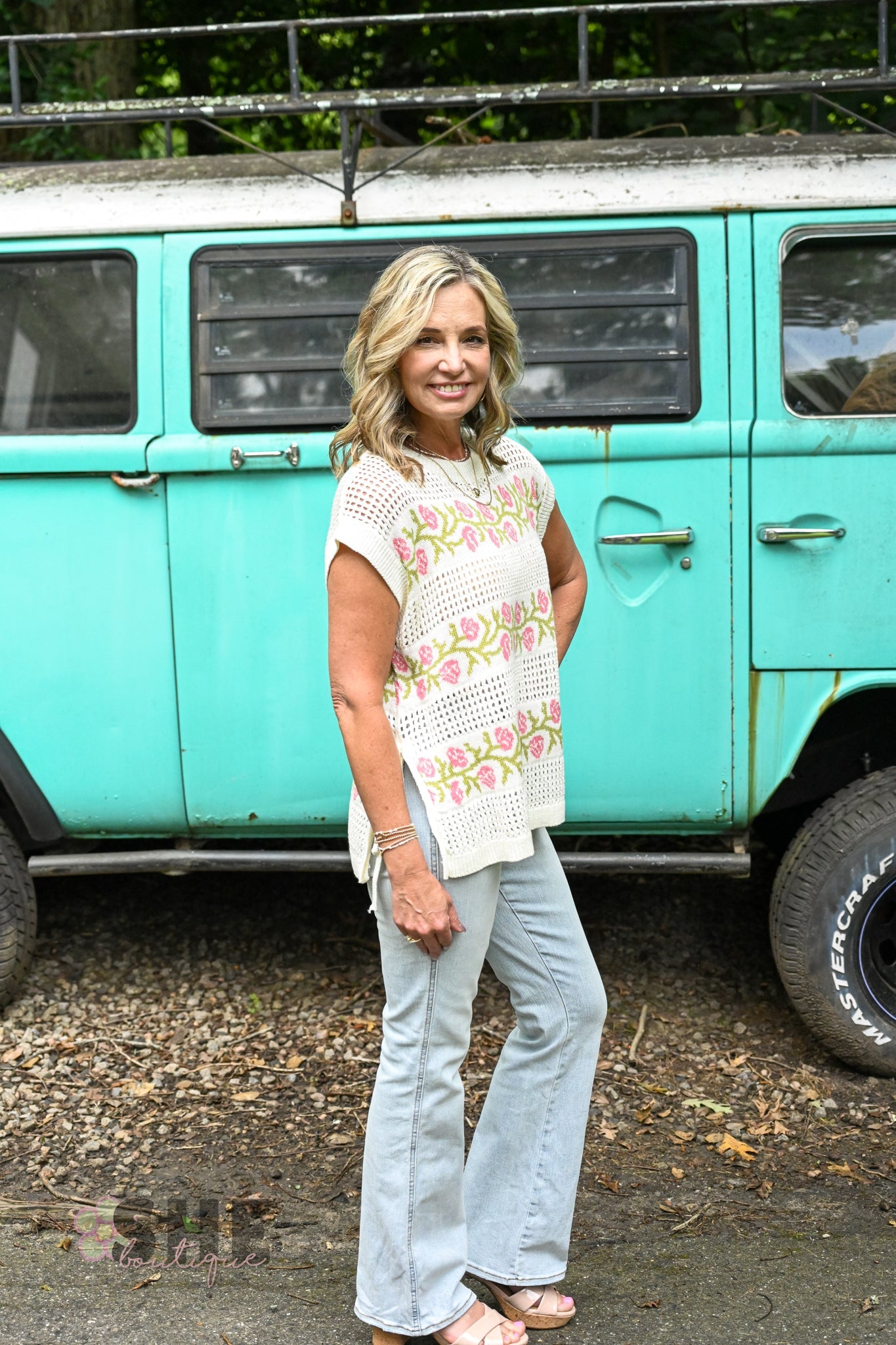 Flower Crochet Sweater Tank Vest - She Chester