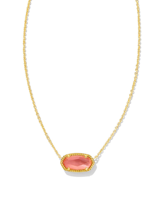 Elisa Necklace Gold Coral Pink MOP