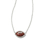 Football Short Pendant Necklace Gold Orange Goldstone - She Chester