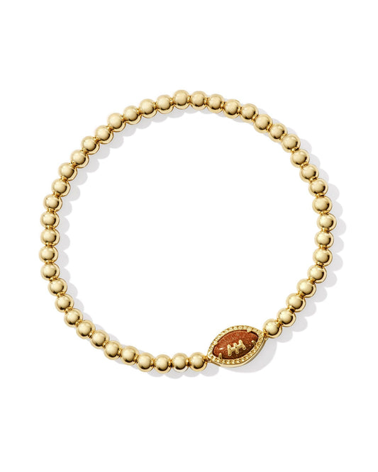 Football Stretch Bracelet Gold Orange Goldstone - She Chester