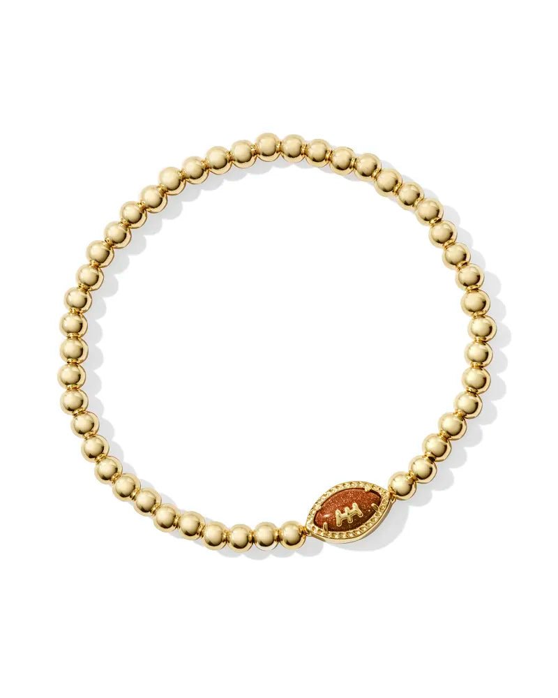 Football Stretch Bracelet Rhodium Orange Goldstone - She Chester
