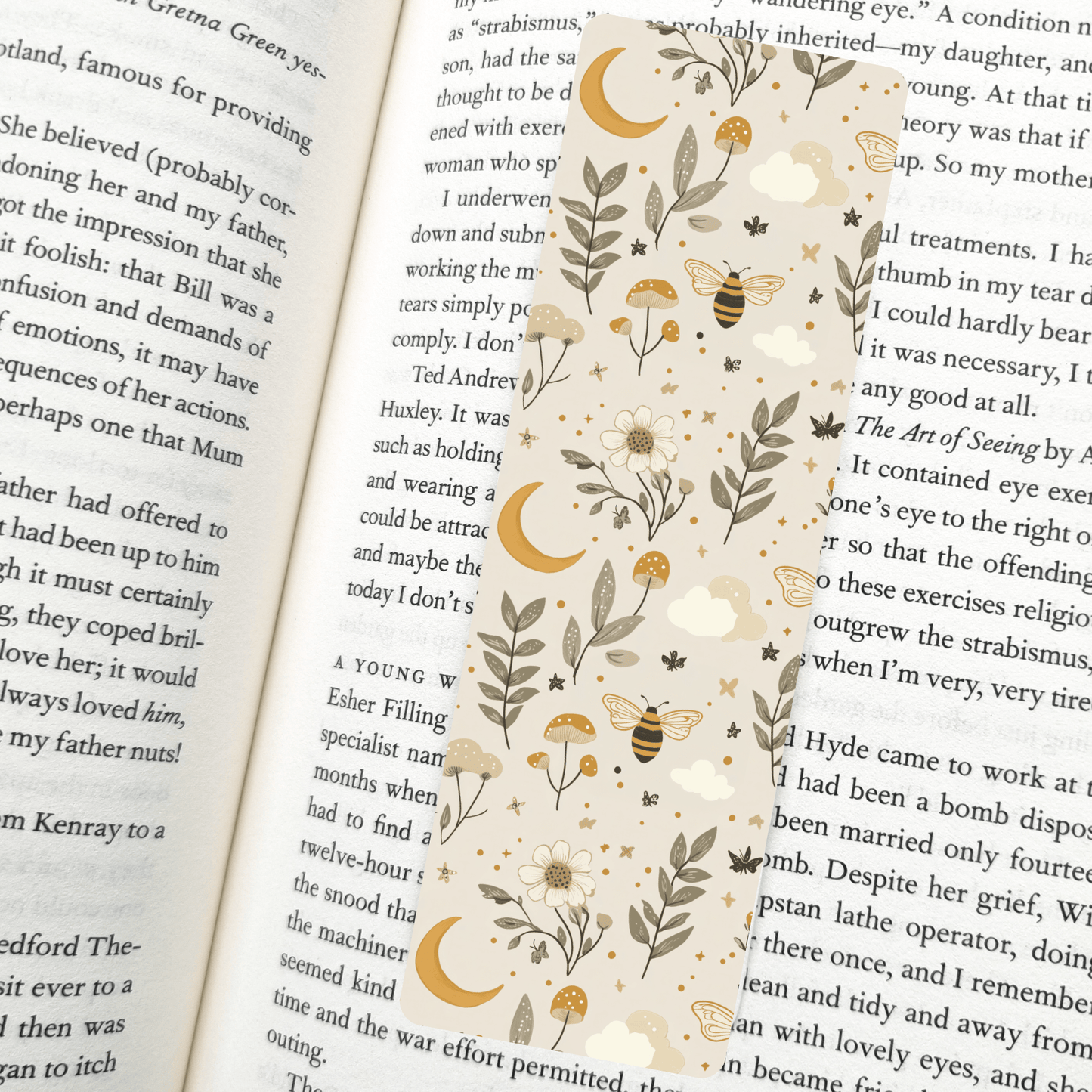 Forest Bees Bookmark | Soft Matte Laminated  - She Chester